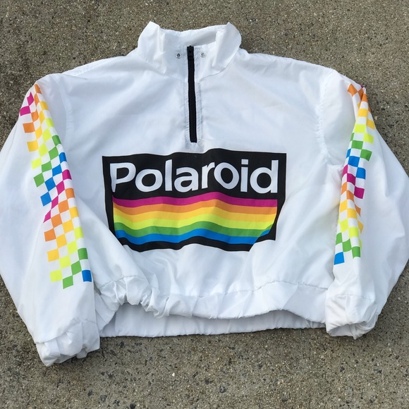 white polaroid jacket